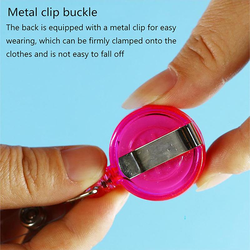 

5Pcs Multi-Color Translucent Retractable Round Badge Clip Badge Holders Supplies