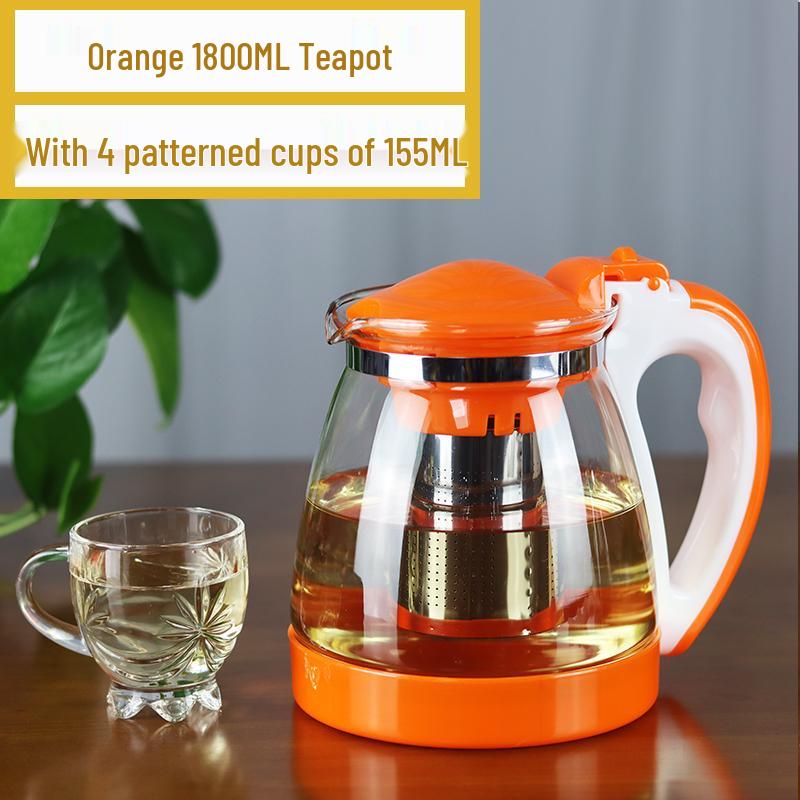 Large Heat-Resistant Glass Teapot with Filter for Flower Tea
