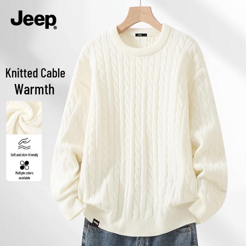 Jeep Men's Vintage Cable Knit Sweater