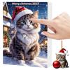 Christmas Tree Decorations with Santa Hats Kitten Countdown Calendar Acrylic Hanging Cat Ornaments for Kids Toddlers Xmas Gifts