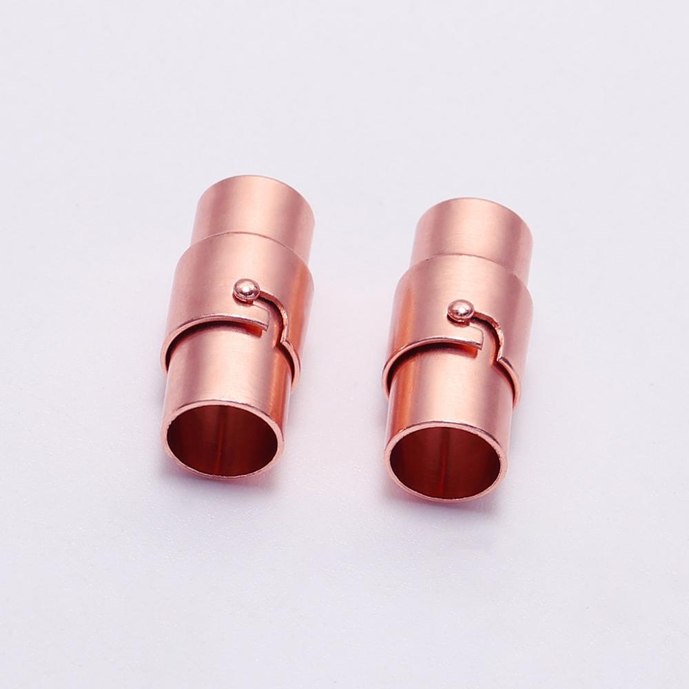 10pcs/lot 3 4 5 6 8 10mm Strong Magnetic Clasps With Locking Mechanism Leather Cord End Cap Connectors For DIY Jewelry Making