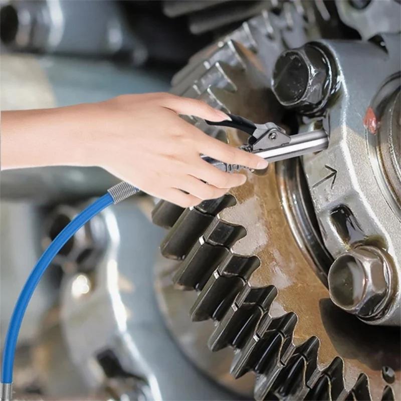 Hochdruck Einhand Fettpressen Mundstück und 2 flexible Schläuche Geeignet für Standard Schmiernippel M6 bis M14