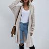 Women's Solid Color Knitted Long-Sleeved Temperament Fashion Sweater Cardigan Coat