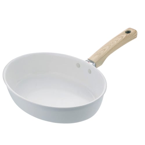 Bestco Ceramic IH Mini Grill Pan, 18x24cm, with Glass Lid, Oval, Snow White, ND-6762, Days Cerati