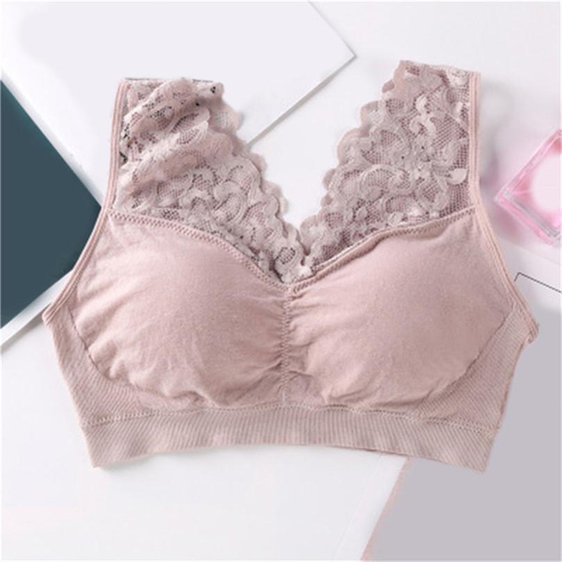 Women Sexy Lace Wire Free Underwear Push Up Bra with Pad Cozy Chest Wrap Bras