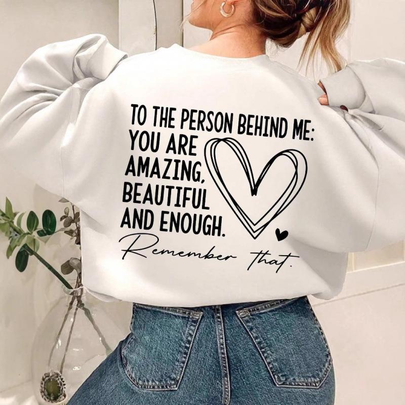 In-Stock Women's Plus Velvet 'You Are Amazingly Beautiful and Enough' Sweatshirt Pullover