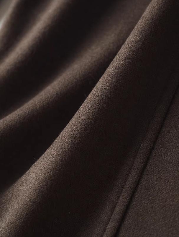 Women's High-Waist Wool Tweed Trousers - Versatile, Thick, Anti-Wrinkle, Drape, Straight Fit for Autumn/Winter