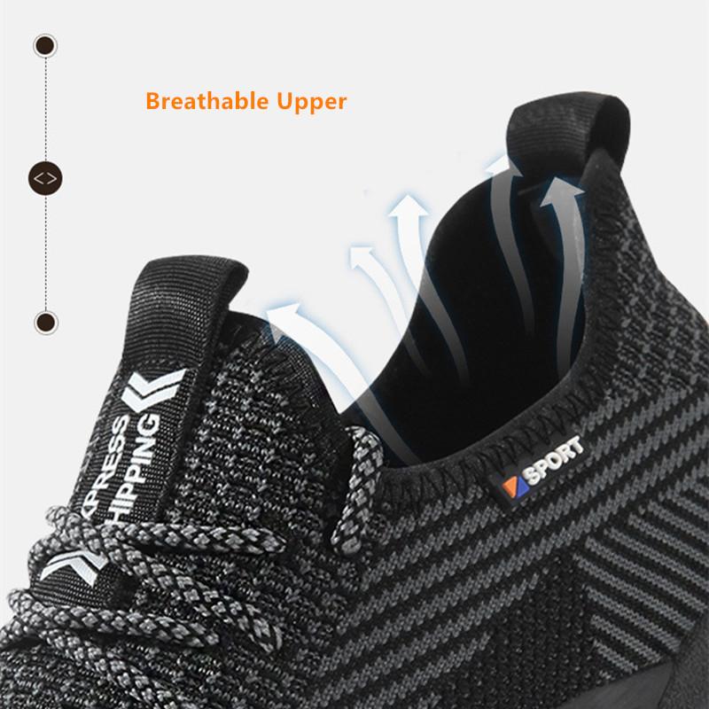 Letní bezpečnostní obuv Lehká prodyšná pracovní obuv Pracovní tenisky Pracovní obuv proti propíchnutí s ocelovou špičkou Protiskluzová pracovní obuv