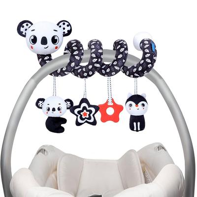 Pasgeborenen Spiraal Hangend Activiteit Kinderwagen Speelgoed Baby Autostoeltje Speelgoed Zwart & Wit Leeuw Koala Rammelaar voor Ledikant Mobiel Sensorisch Speelgoed Cadeau