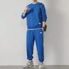 Men's Trendy Autumn/Winter Casual Sports Suit - Waffle Long-Sleeve Top and Versatile Pants Set