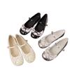 Shallow mouth round head bow Mary Jane shoes new with skirt buckle single shoes Doudou shoes