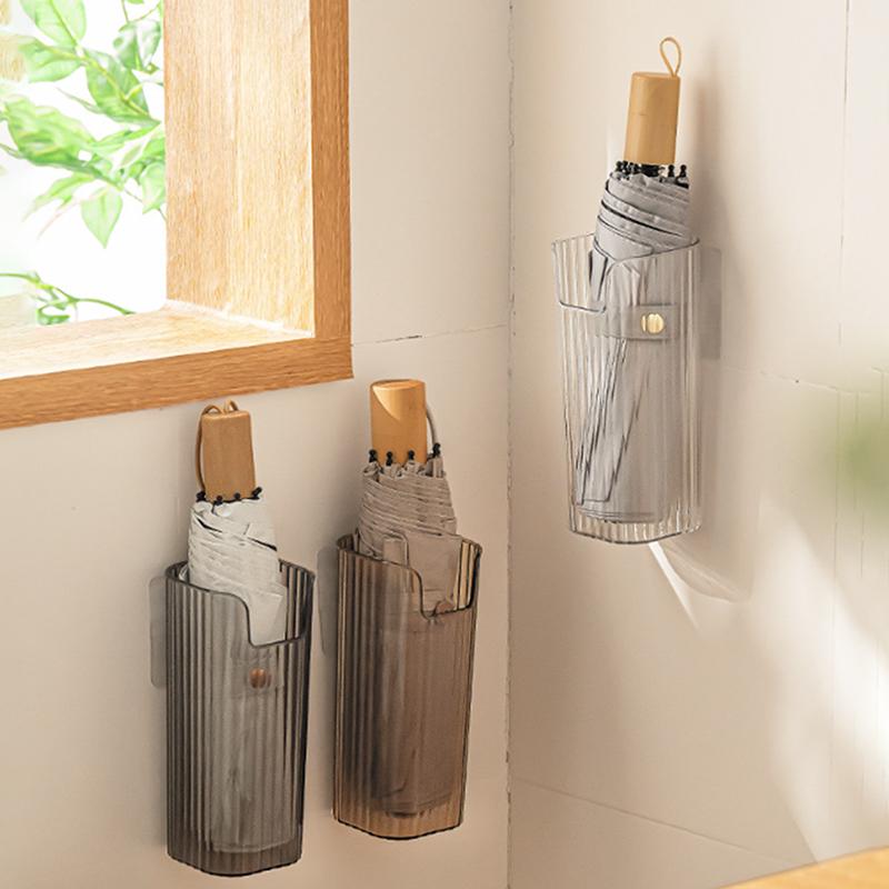 1/3Pcs Punch-Free Wall-Mounted Umbrella Storage Rack Door Umbrella Storage Bucket Plastic Bag Storage Bucket Storage Box