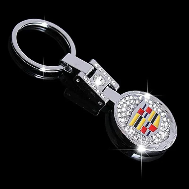 Diamond Metal Car Key Ring Buckle Keychain Case for Cadillac CTS CT5 CT6 XT5 ATS SRX XTS STS Escalade BLS Auto Accessories