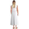 Damen Sommer Ausgestelltes Maxi Kleid Fließendes V-Ausschnitt Ärmellos Lässiges Strand Sommerkleid Mit Taschen