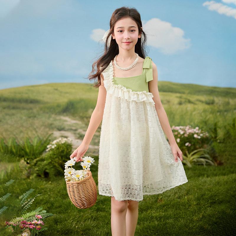 Betty Girls  Summer Mesh Princess Sling Dress 120 cm