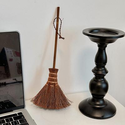 Desktop Broom Creative Simple Household Mini Multi-Purpose Cleaning Small Broom Window Crevices Brush Vintage Palm Bristle Brush