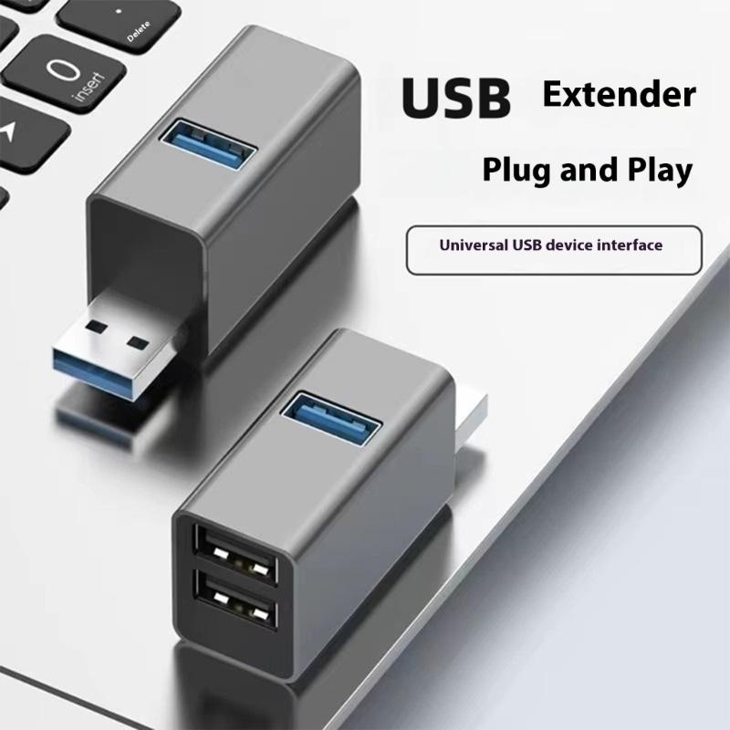 Compactly 3 In 1 USB3.0 Adapter Plugs and Play USB3.0 Hubs 3Port USB Expander Metal Construction MultiDevice Connectivity