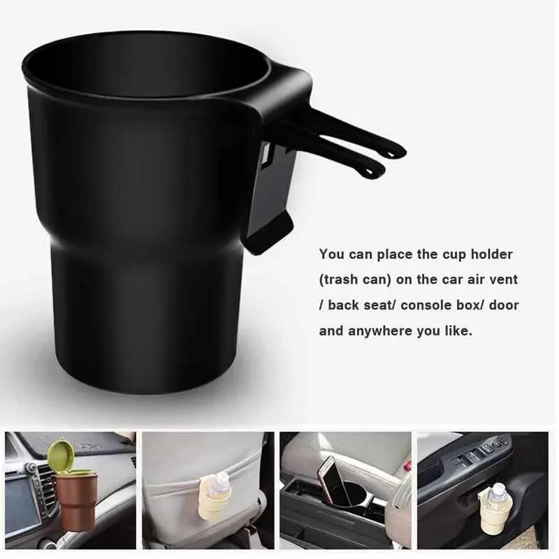 Car Water Cup Holder Mobile Phone Holder 2 In 1 Beverage Holder Trash Can Air Outlet Chair Back Door Armrest Multifunctional Box