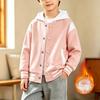 Boys and Girls -Lined Baseball Jacket Button Front Casual Outerwear