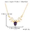 Sparkling Deer Pendant Necklace for Women Blue Crystal Small Moose Choker Chain Link Chain  Jewelry Gift for Girlfriend