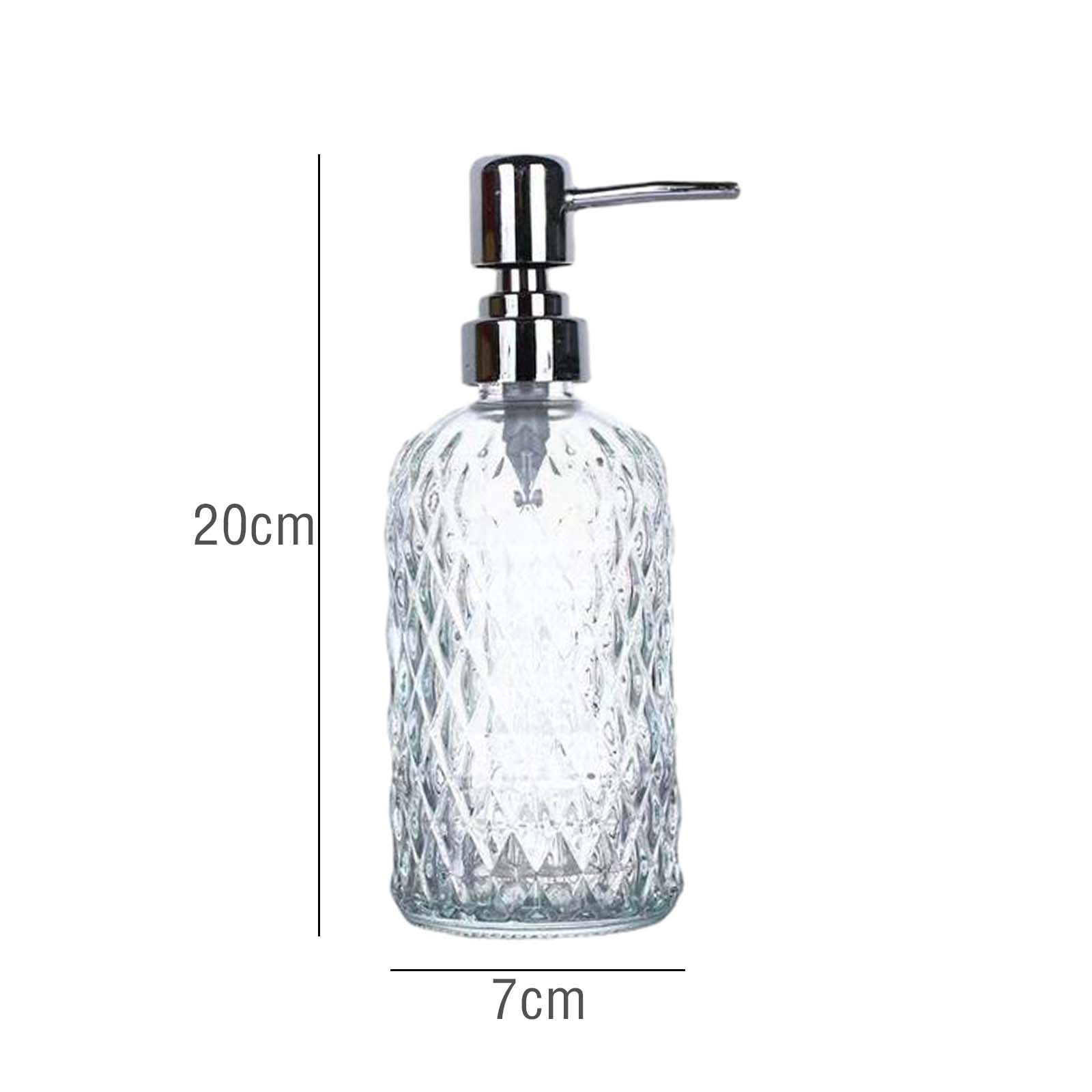 

Glass Pump Soap Dispenser Bottle Sturdy Leakproof Empty Kitchen Glass Soap Bottle for Countertop Laundry Hotel Home 400ml