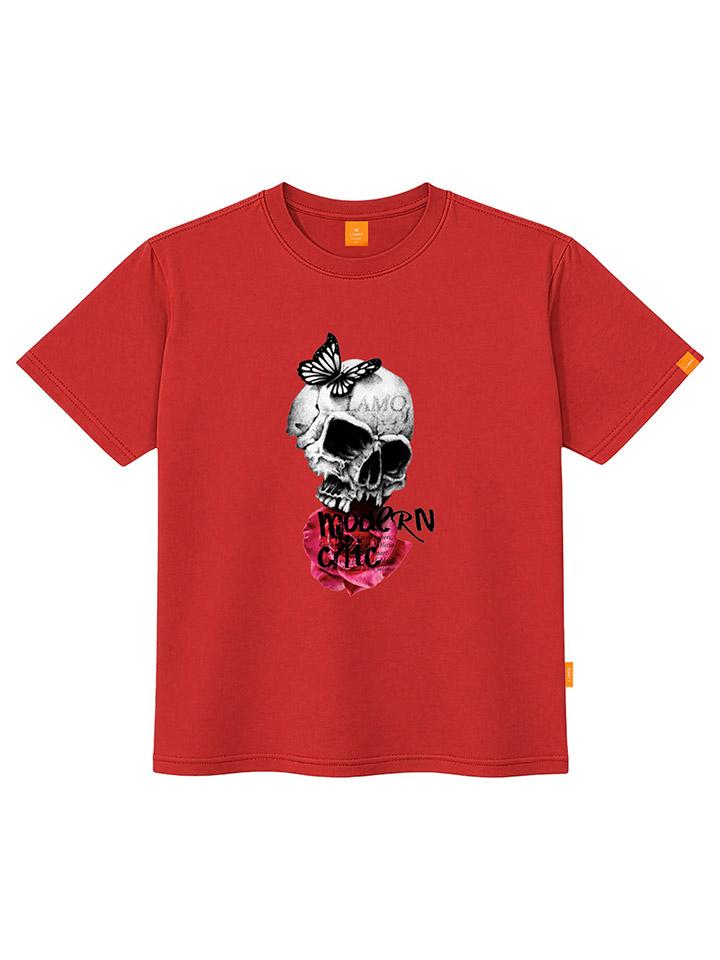 Ellamo Skull Butterfly Short Sleeve T-Shirt Unisex Plus Size S~4Xl (Type B)