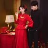 Elegantes Rotes Chinesisches Xiuhe Hochzeits- & Verlobungs-Zweiteiler-Kleid-Set