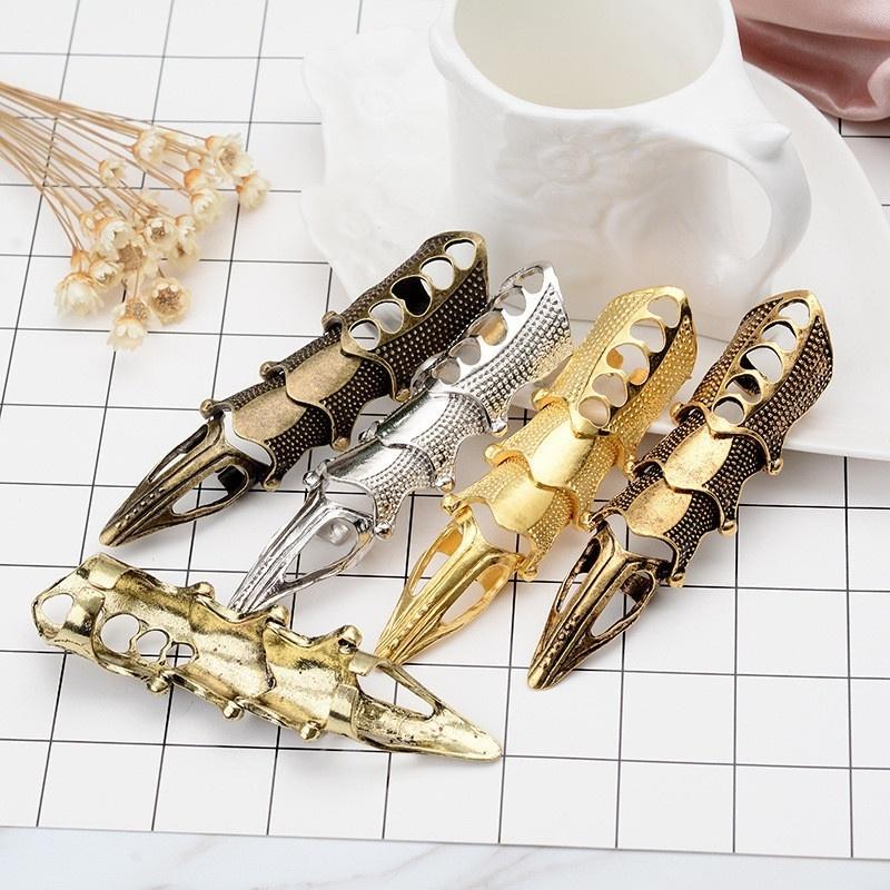 Punk Ring Rock Scroll Gelenk Rüstung Knöchel Metall Vollfinger Klaue Ringe Halloween Unisex Verstellbares Ring Set