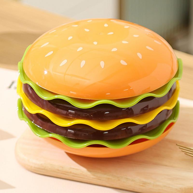 Hamburger Plate Set Stackable Hamburger Plate Set Burger 6 Layers Mini Dinner Plate Home Dining Plate Table Decoration