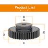 Ruota Dentata Senza Fine 2M-26T/28T Diametro Foro 8/10/12/14/15/18/19/20 mm Ruota Dentata Brunita Materiale Acciaio al Carbonio SC45# Altezza Denti 20mm