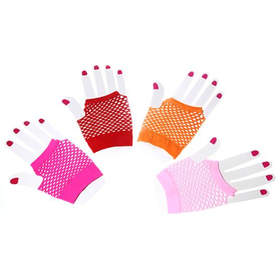 Lady Elastic Dance Costume Dance Party Fingerless Fishnet Mesh Hollow Gloves