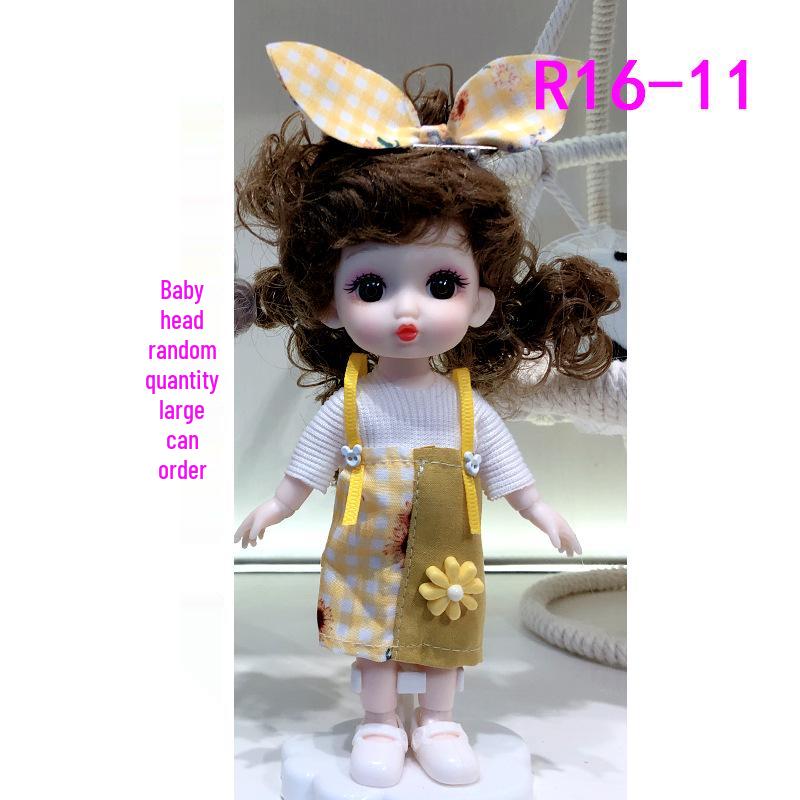16cm 8-Point BJD Princess Doll with Denim Wedding Dress & Accessories - 6" Dress-Up OB11 Clothes, Tops, and Shorts