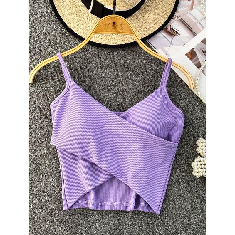 European and American Women's Clothing Silm Slimming and Short Cross Strap