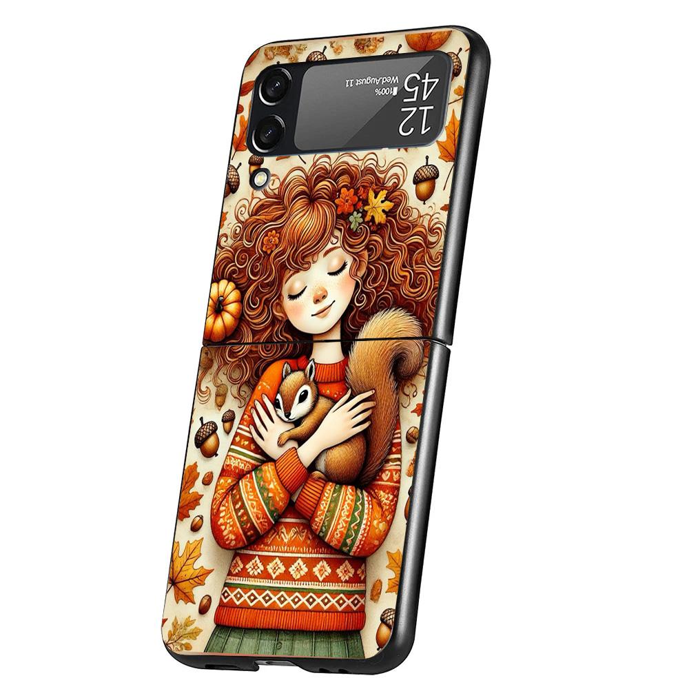 Animal Squirrel Phone Case For Samsung Galaxy Z Flip 7 6 5 4 3 5G Cover ZFlip7 ZFlip6 ZFlip4 ZFlip5 ZFlip3 Coque Fundas Galaxy Z