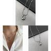 Geometric Water Drop Titanium Steel Necklace With Polished Finish For Unisex Stylish Collarbones