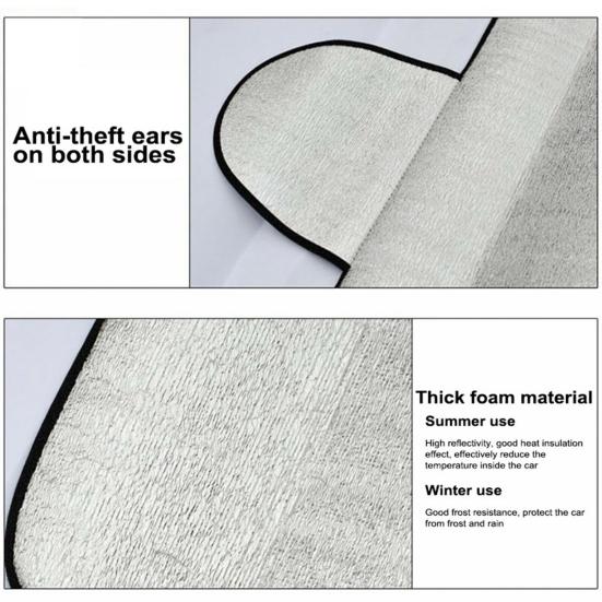 Universal Double Ears Snow Frost Car Windshield Sunshade Block Cover Protector