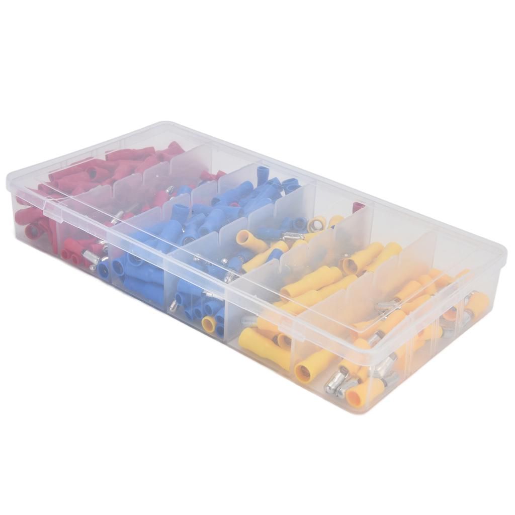 250pcs Electrical Connectors Cold Pressed Connector Terminals with Storage Box for Power Distributio