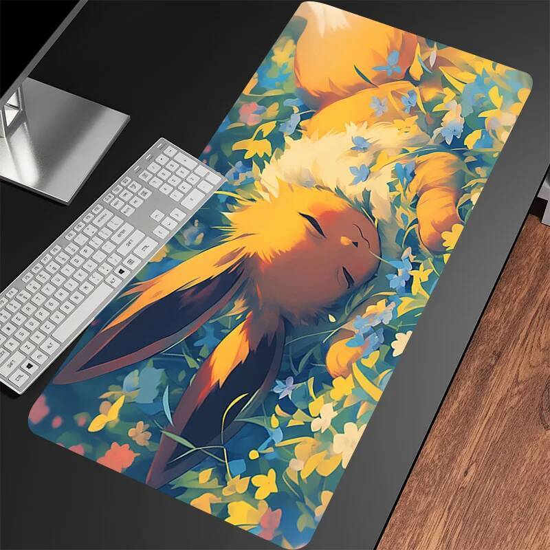 Kawaii kočka Stolní podložka Velká Eevee Anime Podložka pod myš Herní příslušenství Podložka pod myš Vodotěsná Gumová Podložky na notebook Rozšířený Stolní koberec