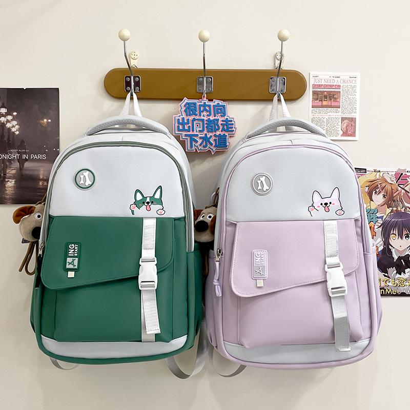 School bag new women's school bag junior high school college student burden reduction school bag ins simple high value backpack