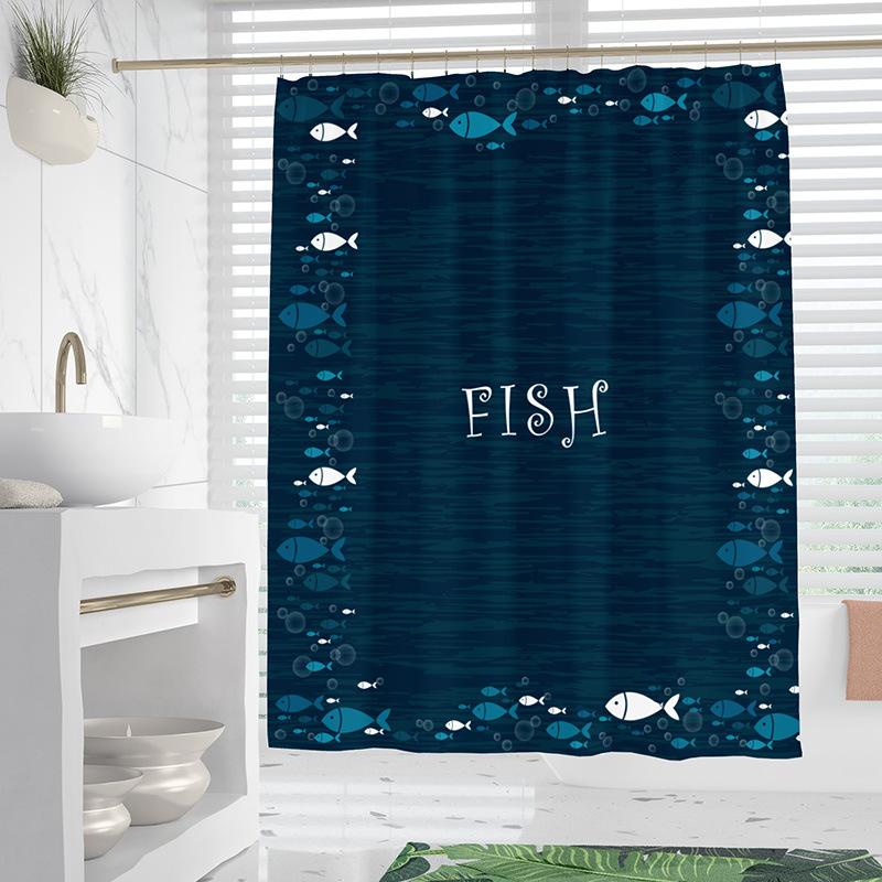

Blue Ocean Washable Dirt-Resistant Shower Curtain Shower Head Waterproof Polyester Bath Curtain For Home Decor Accessories W60H190(CM)-1 Pcs