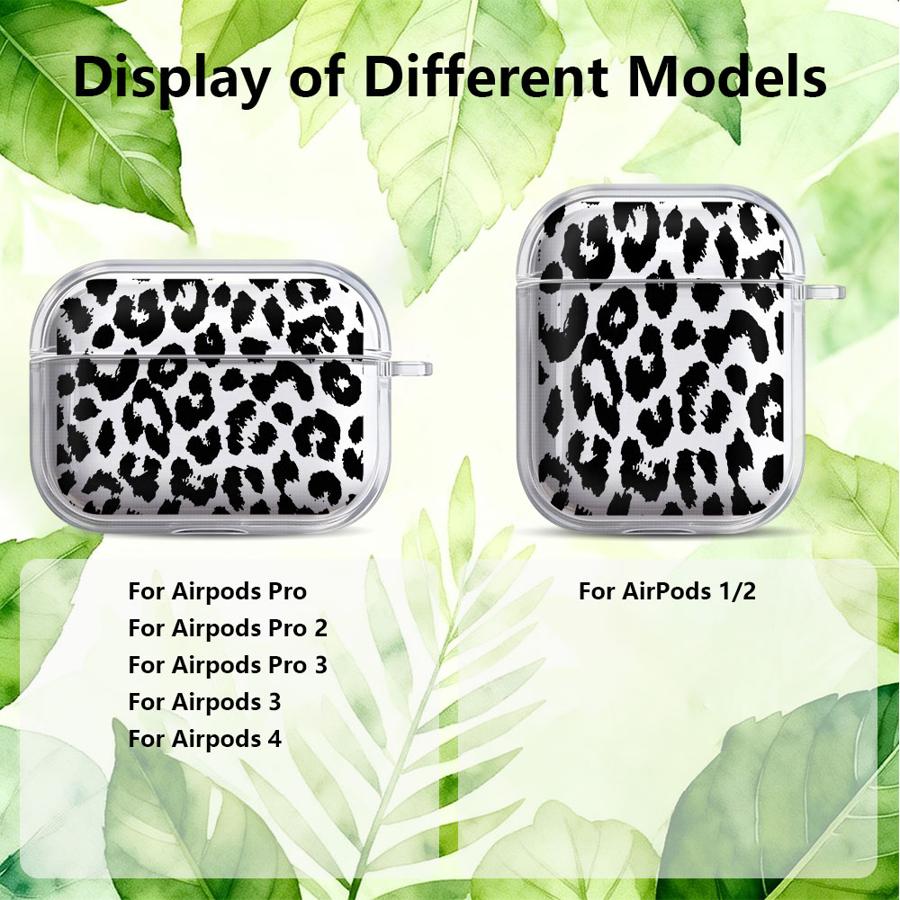 Leopard Print Art Pattern Clear Earphone Cases Cover Case For Airpods 4 1 Pro3 2 3 Pro2 Pro