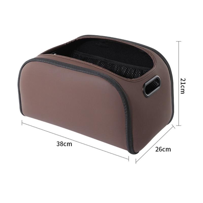 High Quality Leather Auto Storage Box For Front Seat Back Offering Spacious Design And Sturdy Mixed Construction