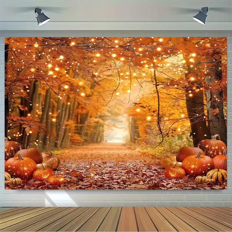 2D Thanksgiving Forest Backdrop Autumn Leaves Photography Background
