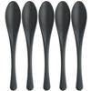 Plastic Soft Spoon Set Dishwasher Made In Japan Heat-Resistant (5 Pieces), Black, Safe,