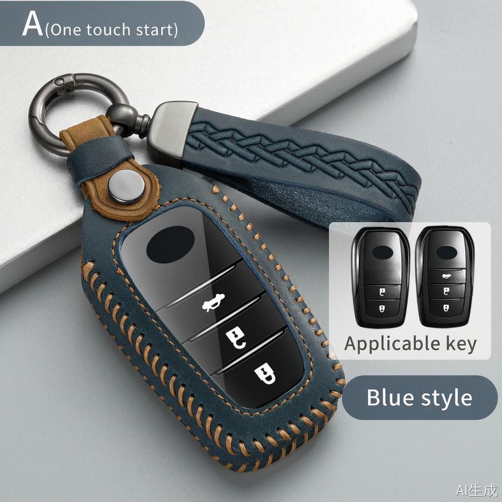 Leather Key Fob Cover For Toyota Camry Xv70 Avalon Rav4 Xa50 Highlander Corolla E210 Levin Vios Yaris Prado Key Case Shell