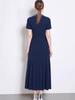 In Stock: S Brand 026 Summer French Women's Short Sleeve Elegant Knit Long Dress