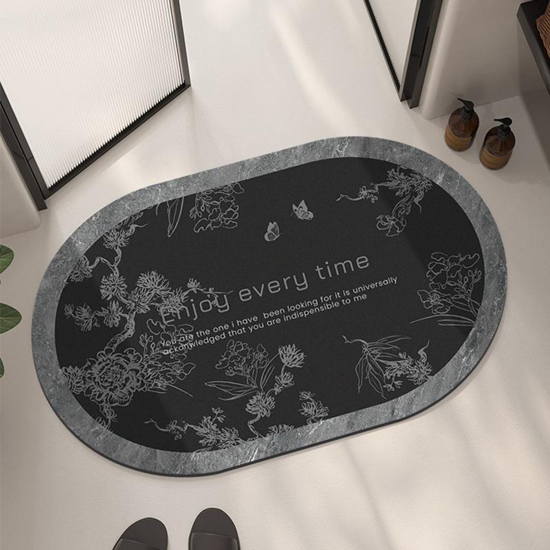 Soft Diatom Mud Bathroom Floor Mat Bathroom Anti-slip Foot Mat Bathroom Absorbent Carpet Toilet Door Foot Mat Quick Dry