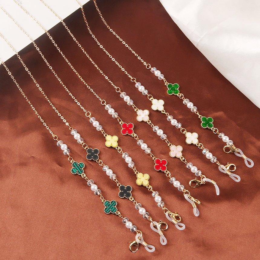 Buy Pearliky 77cm Eyeglass Chains Fashion Women Pearl Fourleaf Clover
