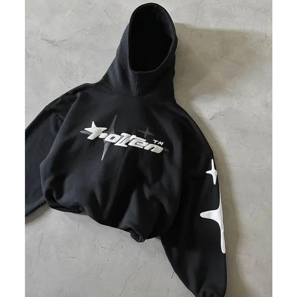 Новая ретро-толстовка с капюшоном Star Letter Foam для женщин большая шляпа уличное украшение для мужчин и женщин повседневная свободная одежда для пар Y2K XXL 3798₽