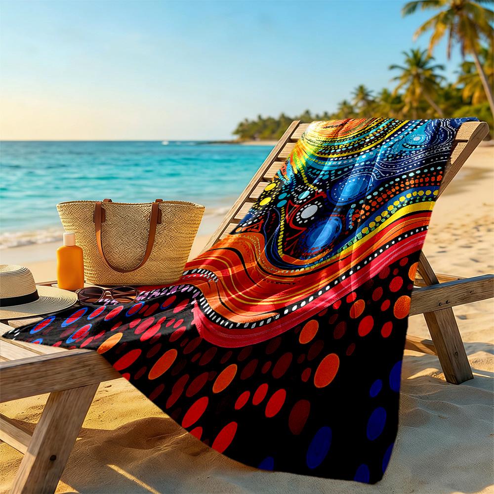 Australian Aboriginal Style Beach Towel Super Soft Microfiber Quickdry Fabric Comfortable Lightweight